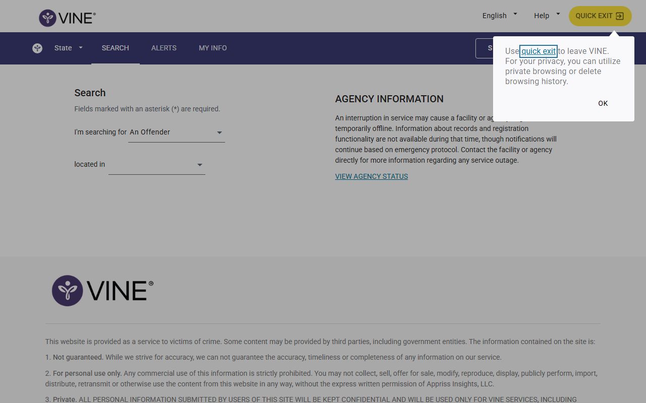 Livingston County inmate search VINELink custody lookup