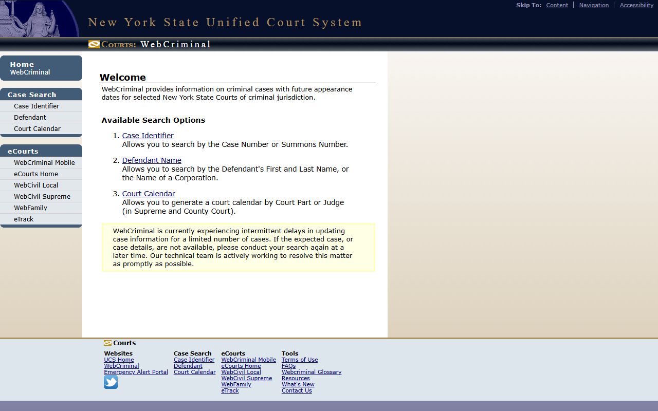 Livingston County court records after arrest WebCriminal search options